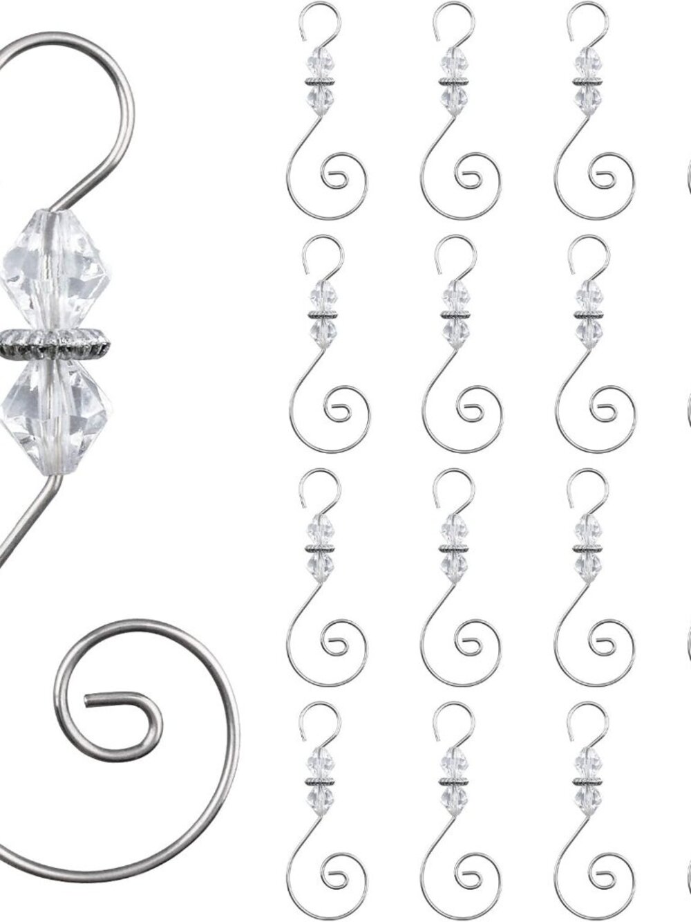 Ornament Hooks, 30 PCS Silver S-Shaped Hangers Hook Swirl Christmas Tree Hanger